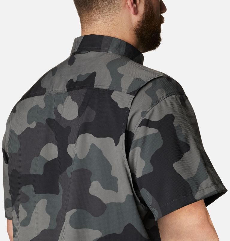 Men's Columbia Utilizer Printed Woven Short Sleeve Shirts Camo | Plus Size CA-T1054